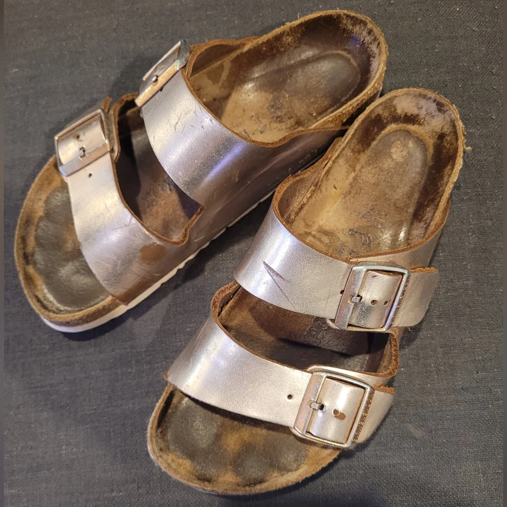 SOLD โ SOLD โ SOLDโ-RoseGold/MetallicCopper BIRKENSTOCK Arizona Soft Footbed,38R - Picture 1 of 12